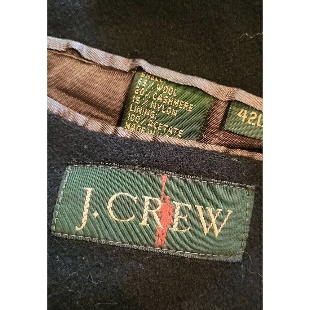 J. Crew Blazer Men's 42 Long Black Wool Cashmere USA Made